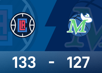 รายงาน NBA Cup: ฮาร์เดน 41 แต้มทริปเปิลดับเบิล คลิปเปอร์สเอาชนะมาเวอริกส์ 133-127 ในช่วงต่อเวลาสองเท่า